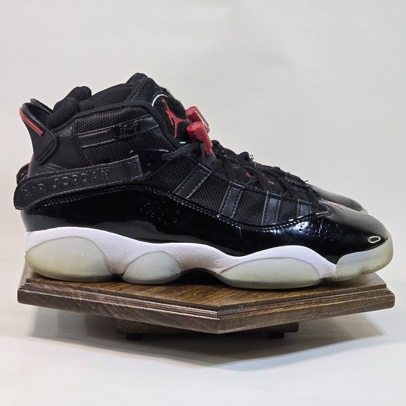Air Jordan 6 Rings Shoes Mens Size 7 Youth 7Y Black Red Patent Bred 323419-064 - Picture 1 of 10